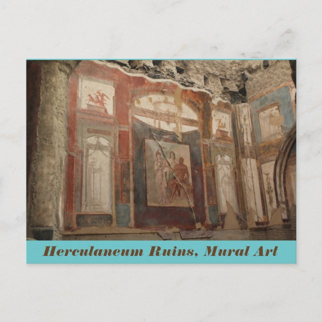 Ruines Herculaneum, Art Mural, Italie Carte postal (Devant)