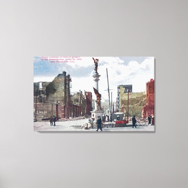Ruins Along Mason Street, Union Square Statute Canvas Print (Front)