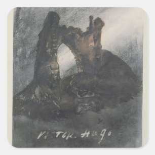 Ruins at Groz-Nez, Jersey, or The Arch Square Sticker