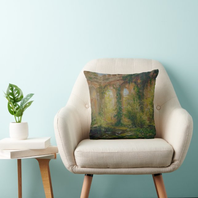 Ruins – Cour des comptes Ballroom Throw Pillow (Chair)