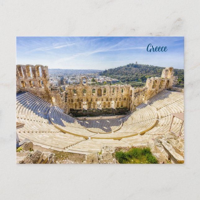 ruins of ancient theatre of Herodion Atticus Holiday Postcard (Front)