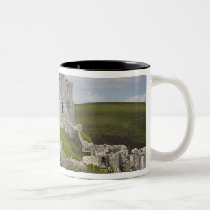 Ruins of Corfe Castle, near Wareham, Dorset, Two-Tone Coffee Mug