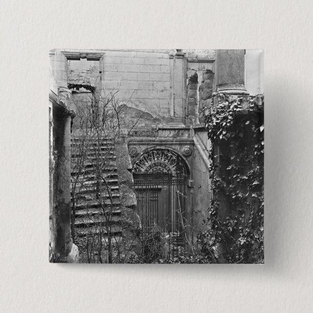 Ruins of the Cour des Comptes 2 Inch Square Button (Front)