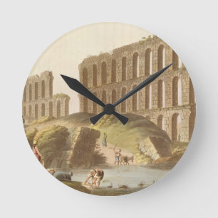 Ruins of the Grand Aqueduct of Ancient Carthage, p Round Clock