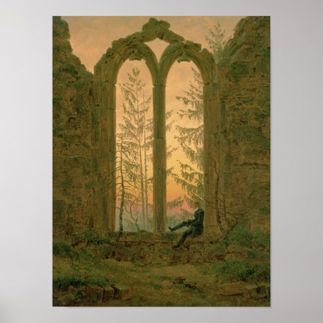 Ruins of the Oybin Monastery  1835-40 Poster (Front)
