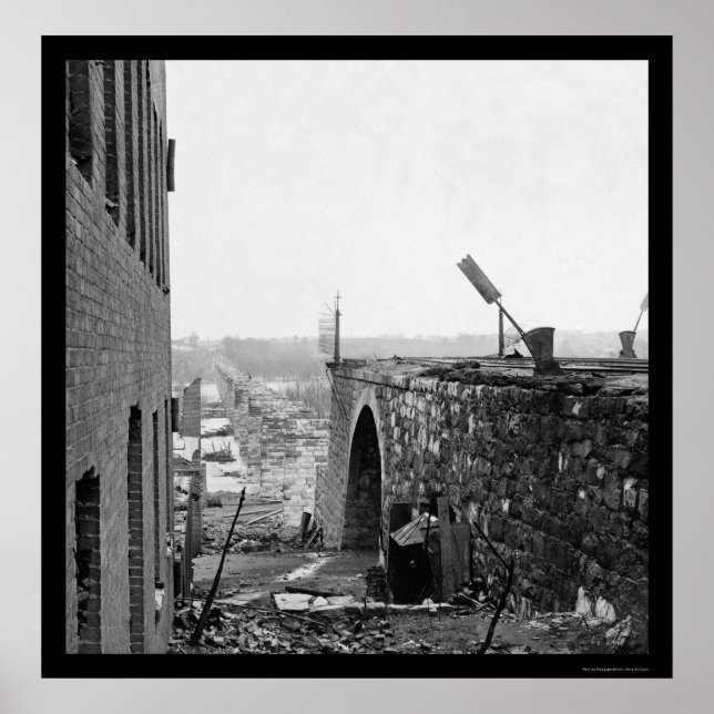 Ruins of the Richmond & Petersburg Bridge 1865 Poster (Front)