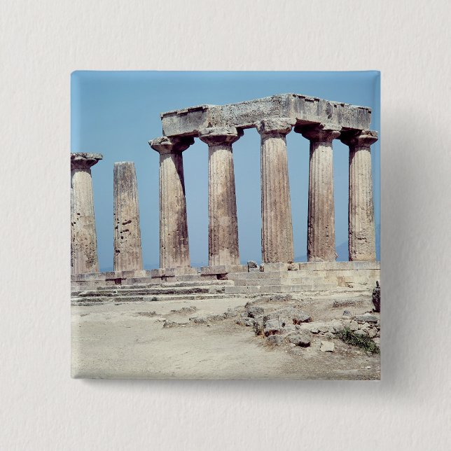 Ruins of the Temple of Apollo, c.550 BC 2 Inch Square Button (Front)