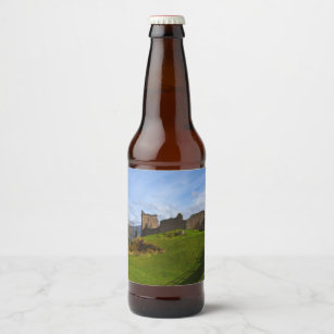 Ruins of Urquhart Castle along Loch Ness, Scotland Beer Bottle Label