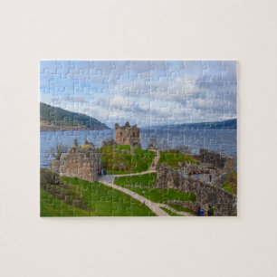 Ruins of Urquhart Castle along Loch Ness, Scotland Jigsaw Puzzle
