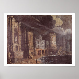 Ruins with the Legend of St. Augustine (oil on can Poster
