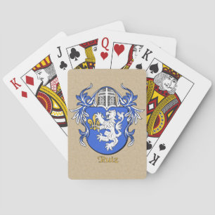 Ruiz Heraldic Shield with Mantling Playing Cards