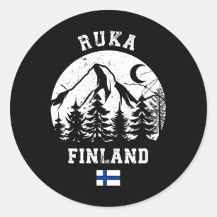 Ruka Kuusamo Finland Ski Resort Rukatunturi Alpine Classic Round Sticker