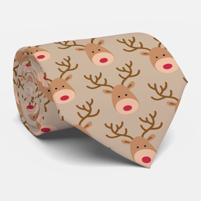 Ruldoph the Red Nosed Reindeer | Christmas Tie (Rolled)