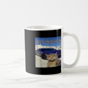 Rule 1 Always Boss Up Funny Cat Oddly Specific Dan Coffee Mug
