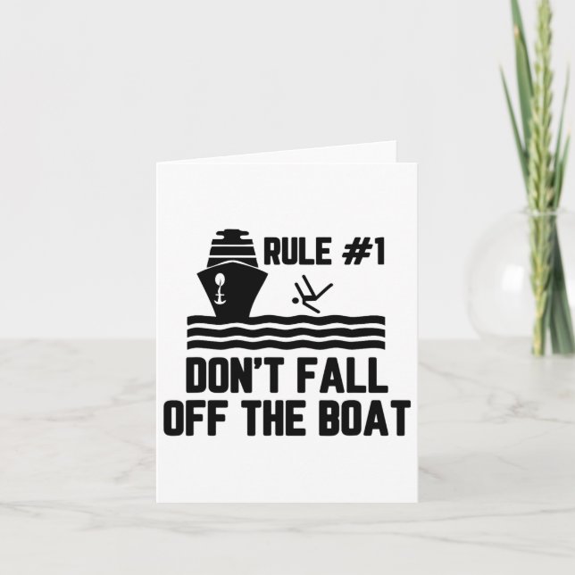 Rule 1 Don't Fall Off The Boat Boating  Card (Front)