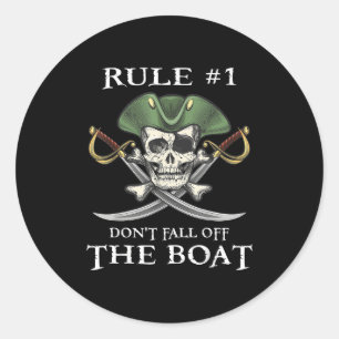 Rule #1 Don't Fall Off The Boat Cruise Rate Party  Classic Round Sticker