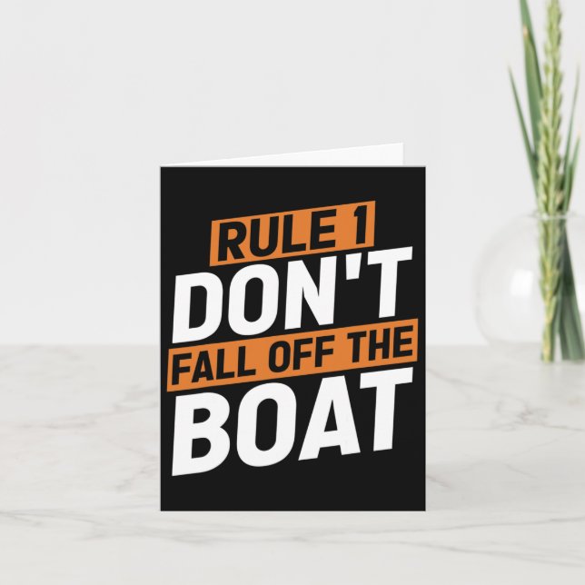 Rule 1 Don't Fall Off The Boat Funny Ship Cruise C Card (Front)