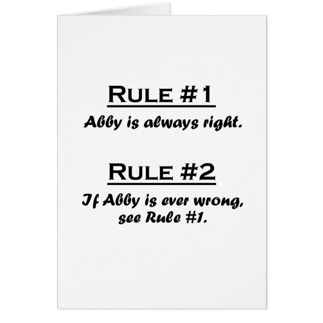 Rule Abby (Front)
