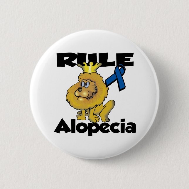 Rule Alopecia 2 Inch Round Button (Front)
