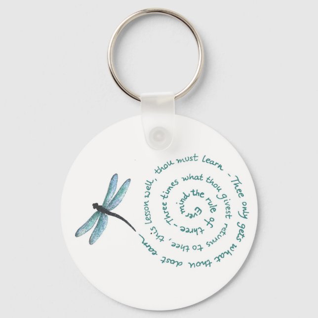 Rule of 3 - Witch's law -Wiccan Rede Keychain (Front)