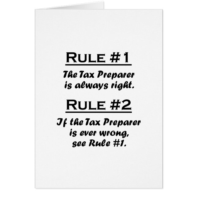 Rule Tax Preparer (Front)