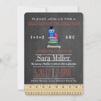 Ruler & Apple Teacher Graduation Invitation
