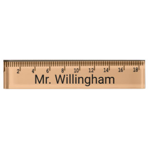 Ruler Teacher's Custom Desk Nameplate