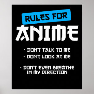 rules anime clothing manga art cosplay otaku gift poster
