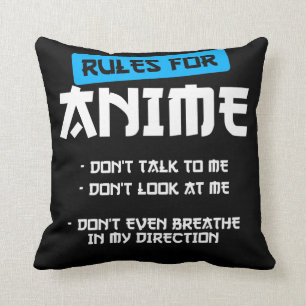 rules  anime clothing manga art cosplay otaku gift throw pillow