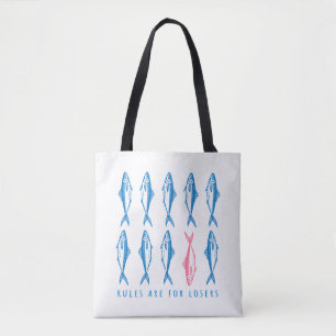 "Rules are For Losers" Funny Boho Coastal Tote Bag