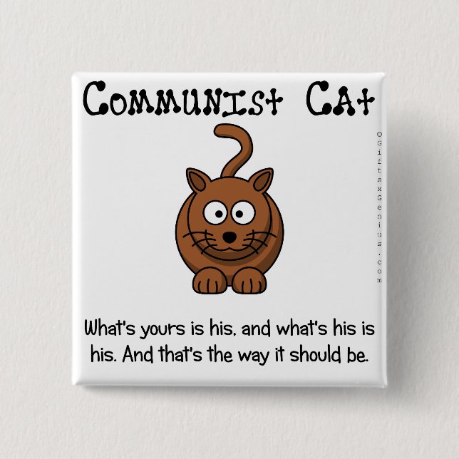 Rules of communism 2 inch square button (Front)