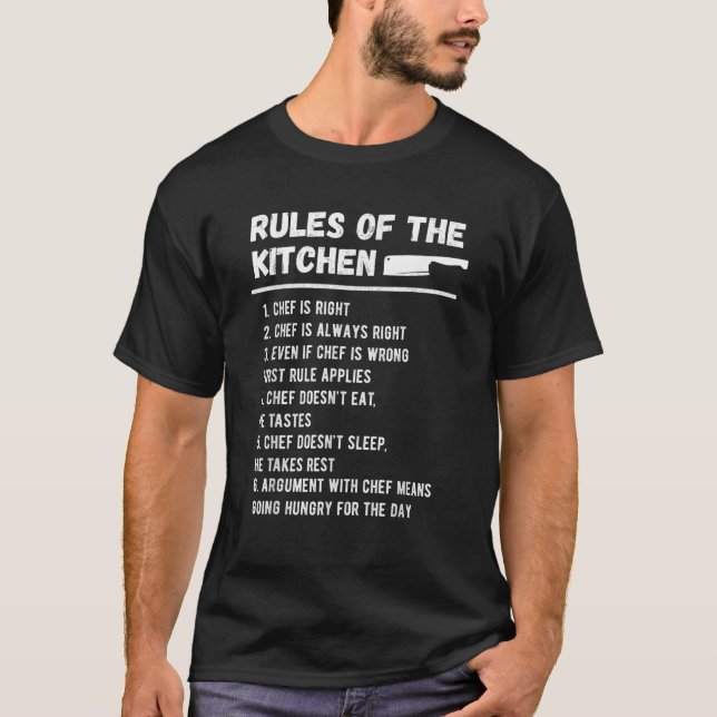 Rules Of The Kitchen Funny Master Cook Restaurant  T-Shirt (Front)