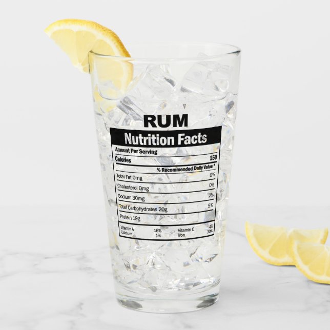 Rum amusant Verre de la valeur nutritive (Devant glace)