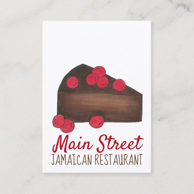 Rum Cake Jamaican Caribbean Food Restaurant Chef Business Card (Front)