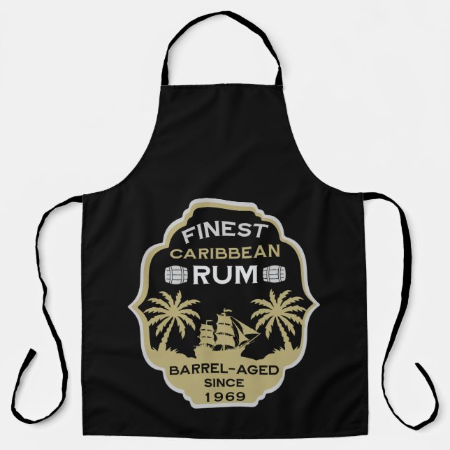 Rum Drinker Birthday Over The Hill Apron (Front)