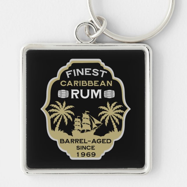 Rum Drinker Birthday Over The Hill Keychain (Front)