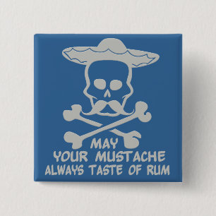 Rum Moustache custom colour button