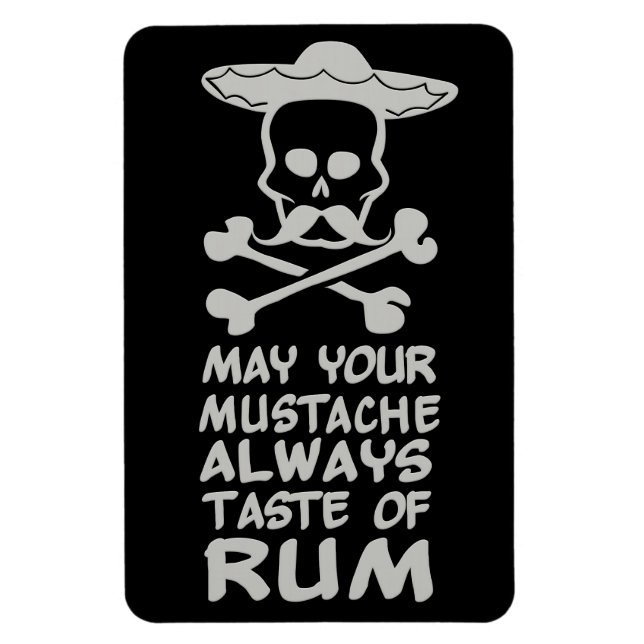 Rum Moustache custom colour magnet (Vertical)