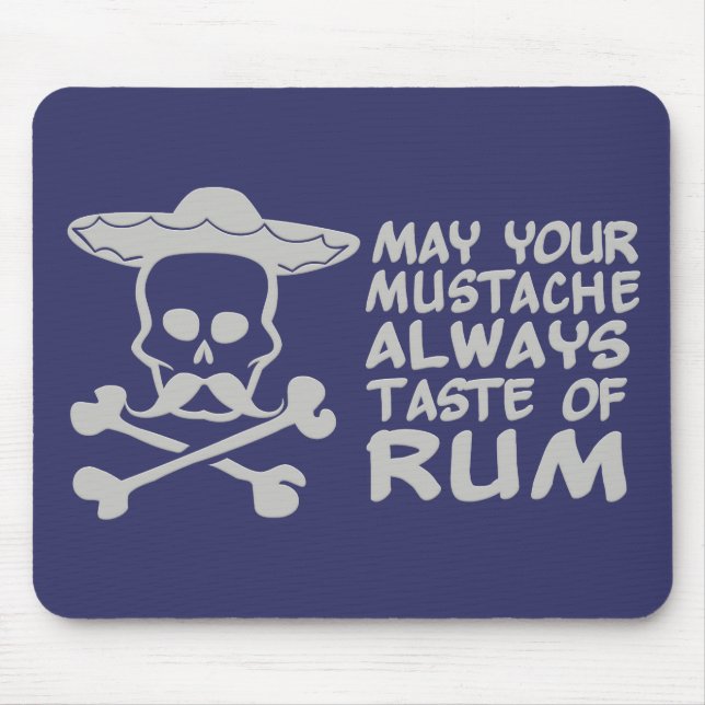 Rum Moustache custom colour mousepad (Front)