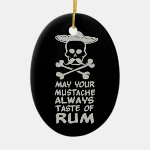 Rum Moustache custom colour ornament