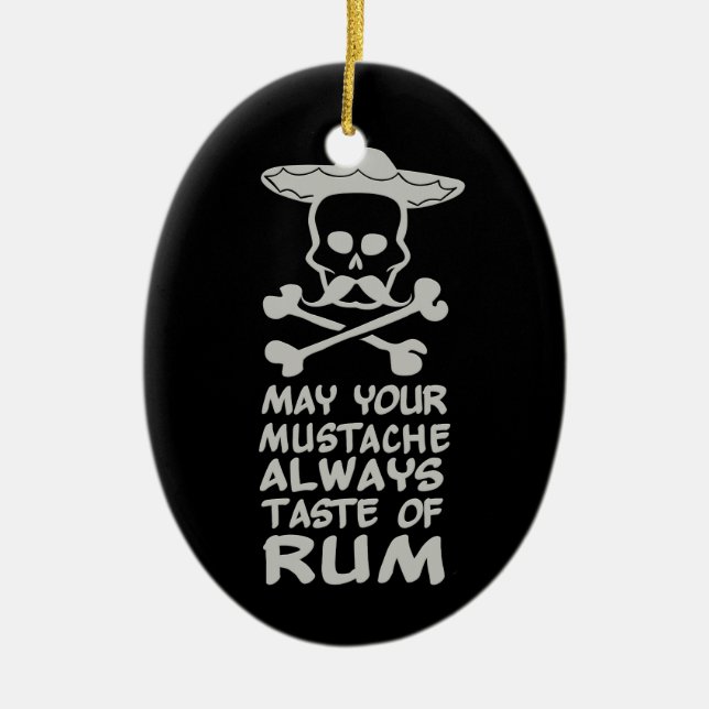 Rum Moustache custom colour ornament (Front)
