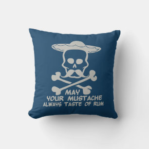 Rum Moustache custom colour throw pillow