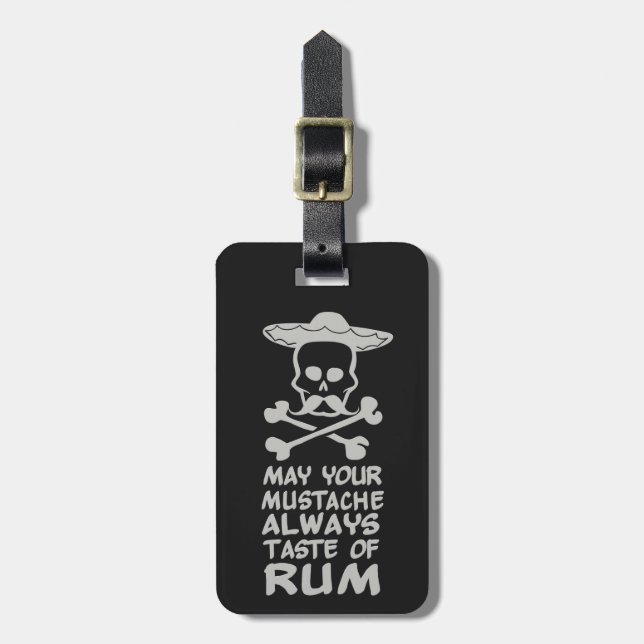 Rum Moustache custom  luggage tag (Front Vertical)