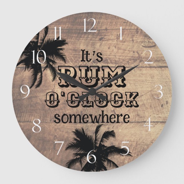 Rum O'Clock Beach Bar Large Clock (Front)