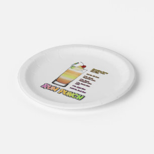 RUM PUNCH Cocktail Recipe Art  Paper Plate
