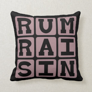 Rum Raisin, Ice Cream Flavor Throw Pillow