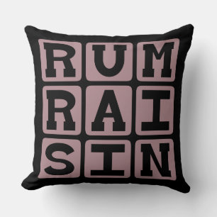 Rum Raisin, Ice Cream Flavour Throw Pillow