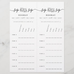Rum Tasting Rating Scorecard Letterhead