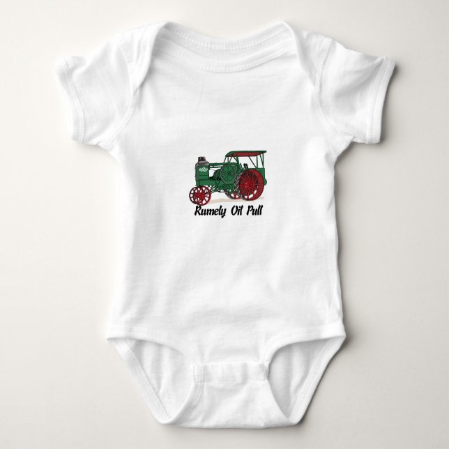 Rumely Oil Pull Tractor Baby Bodysuit (Front)