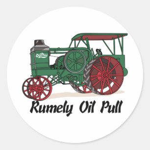 Rumely Oil Pull Tractor Classic Round Sticker
